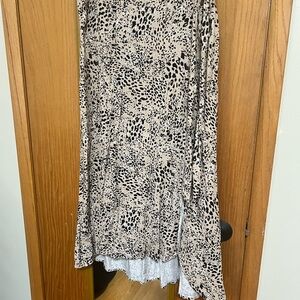 Maurices Beige and Black Animal Print Maxi Wrap Skirt